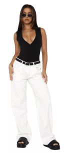 White high-waist wide-leg jeans offered by Kohl's