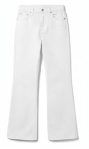 White high-waist wide-leg jeans